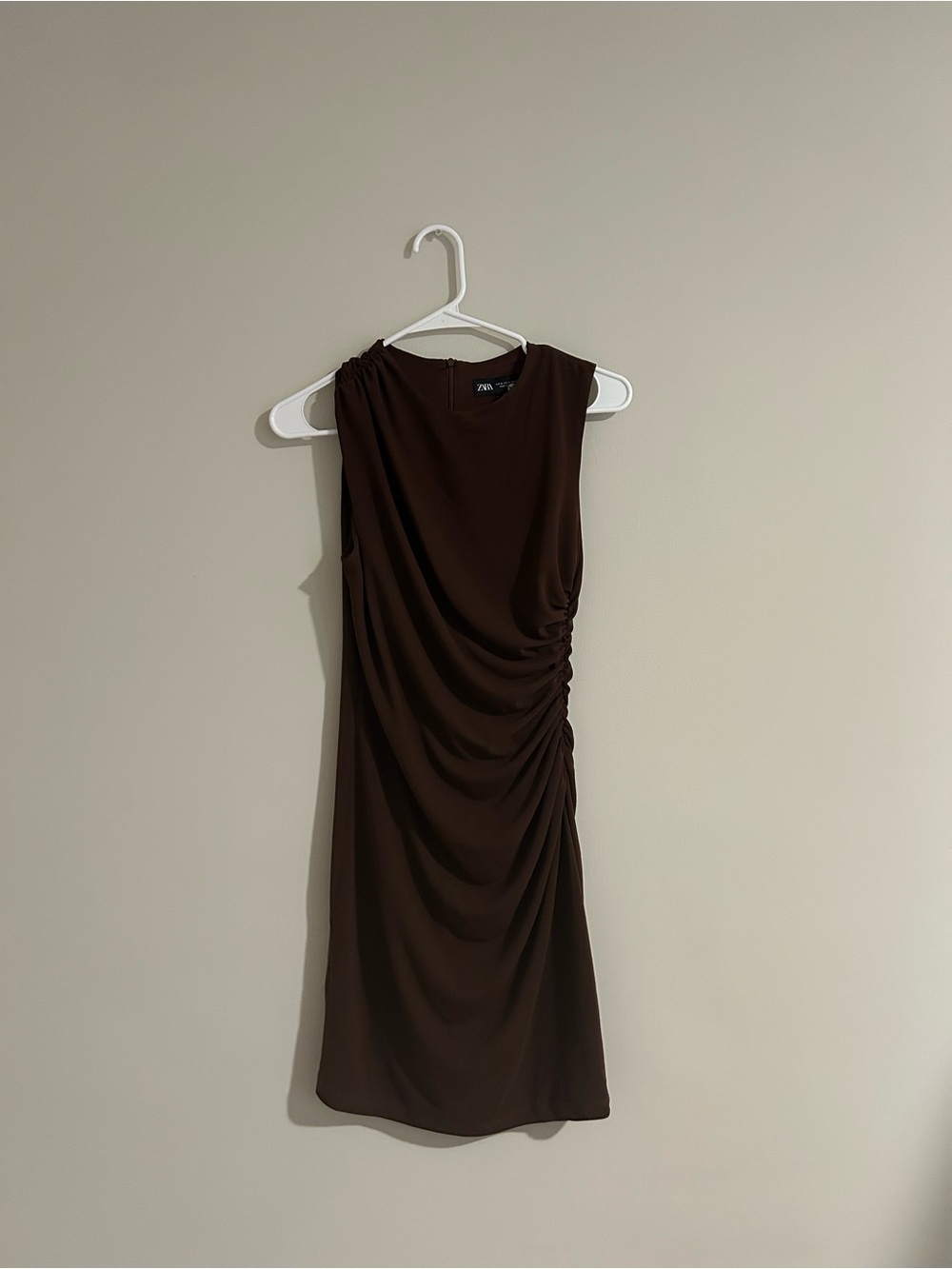 Zara Dark Brown Sleeveless Cocktail Formal Mini Dress